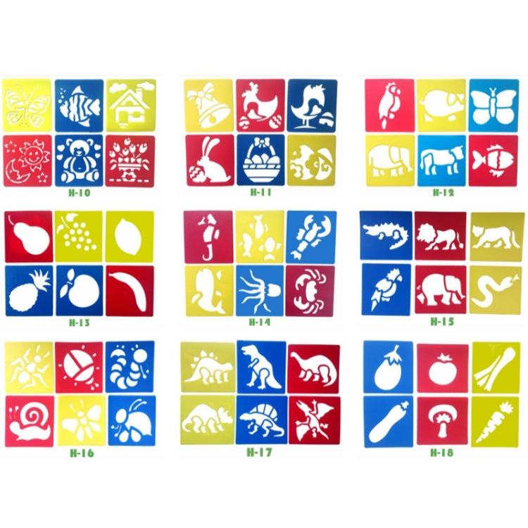 Children DIY Drawing Stencil Colorful Hollow Copy Board(H-10) - Art Supplies by PMC TechLife | Online Shopping South Africa | PMC TechLife | Buy Now Pay Later Mobicred
