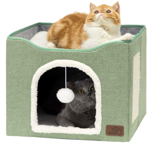 Pet Stool Pet Kennel Indoor Foldable Storage Stool Cat Dog Kennel 41 x 41 x 35cm(Light Green) - Beds by PMC Jewellery | Online Shopping South Africa | PMC Jewellery | Buy Now Pay Later Mobicred