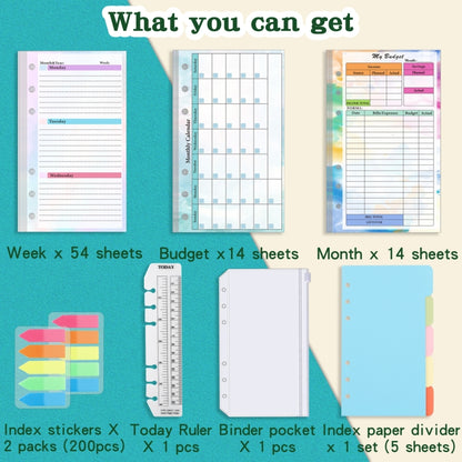 A6 6 Hole Budget Book Loose-leaf Replacement Core Handbook Insert,Spec: Kit 1 - Notebooks by PMC Jewellery | Online Shopping South Africa | PMC Jewellery