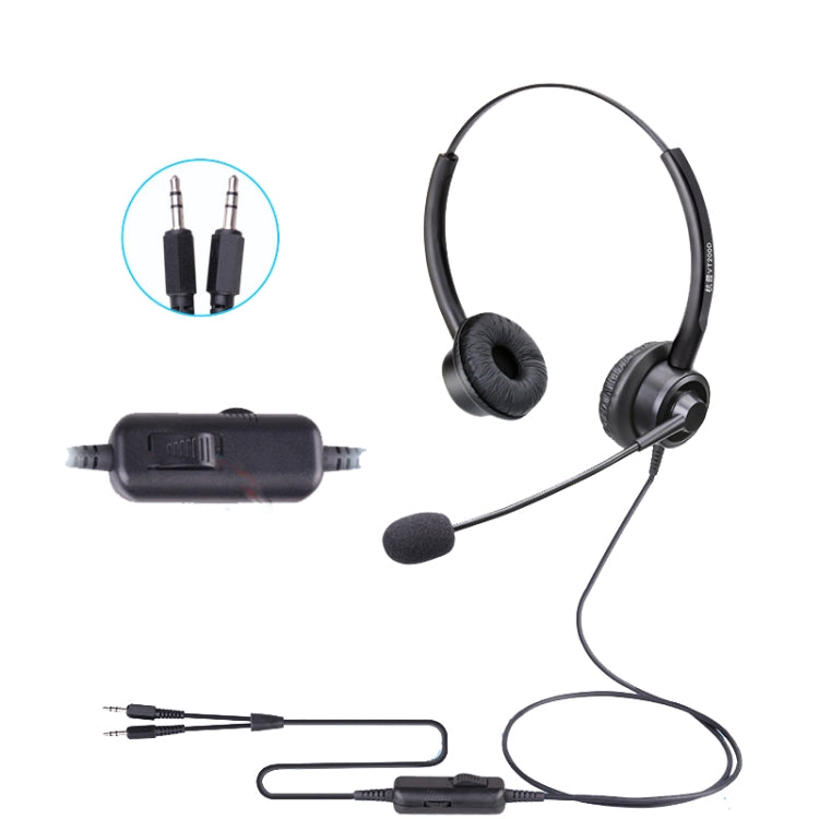 VT200D Double Ears Telephone Headset Operator Headset With Mic,Spec: PC Double Plug with Tuning - free shipping - PMC Jewellery - Order now!