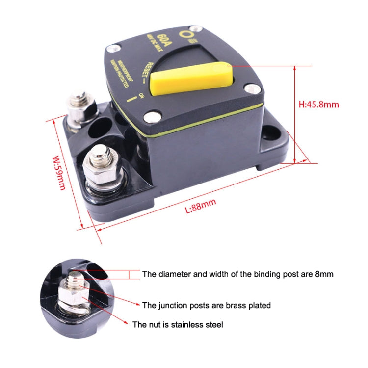 50A CB6 Car RV Yacht Audio Restore Insurance Holder Switch - Fuse by PMC TechLife | Online Shopping South Africa | PMC TechLife | Buy Now Pay Later Mobicred