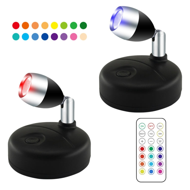 C1648 Single Head 2 Lights Wireless RGB Remote Control Cabinet Ambient Spotlight - Novelty Lighting by PMC TechLife | Online Shopping South Africa | PMC TechLife | Buy Now Pay Later Mobicred