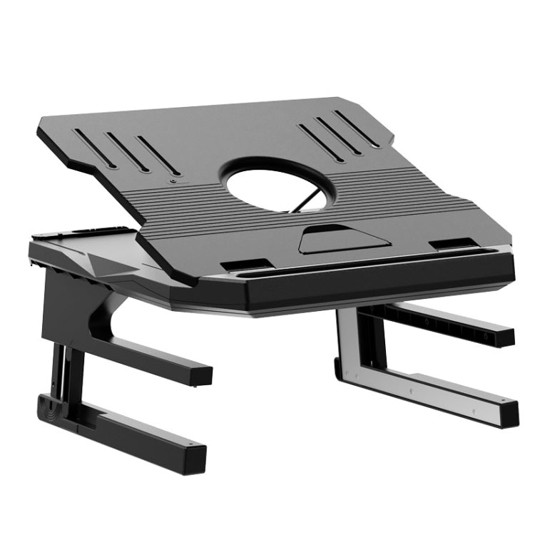 Double Layer Foldable Lift Laptop Stand  Aluminum Computer Heightening Bracket(Black) - Laptop Stand by PMC Jewellery | Online Shopping South Africa | PMC Jewellery | Buy Now Pay Later Mobicred