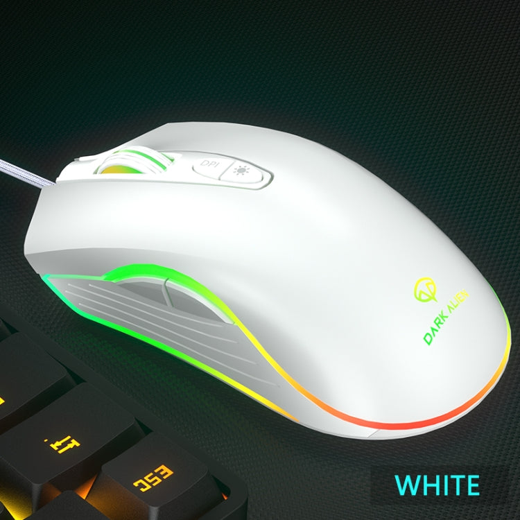 Dark Alien V600 7 Keys Office Computer Business Mouse, Cable Length: 1.42m(White) - Wired Mice by Dark Alien | Online Shopping South Africa | PMC Jewellery | Buy Now Pay Later Mobicred