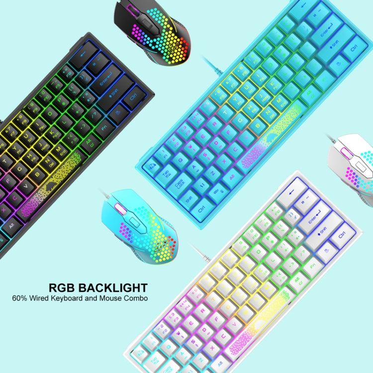 ZIYOULANG K61 62 Keys Game RGB Lighting Notebook Wired Keyboard, Cable Length: 1.5m(White) - Wired Keyboard by ZIYOULANG | Online Shopping South Africa | PMC Jewellery | Buy Now Pay Later Mobicred