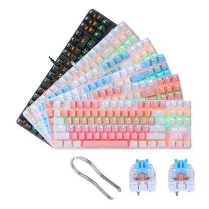 BAJEAL K100 87 Keys Green Shaft Wired Mechanical Keyboard, Cable Length: 1.6m(Blue White) - Wired Keyboard by BAJEAL | Online Shopping South Africa | PMC Jewellery | Buy Now Pay Later Mobicred