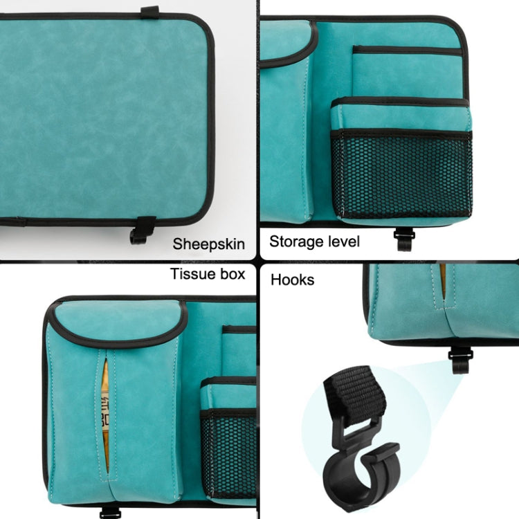 DE RAN FU Flip Fur Car Seat BackTissue Box Storage Hanging Bag With Hook(Blue) - Tissue Boxes by PMC Jewellery | Online Shopping South Africa | PMC Jewellery | Buy Now Pay Later Mobicred