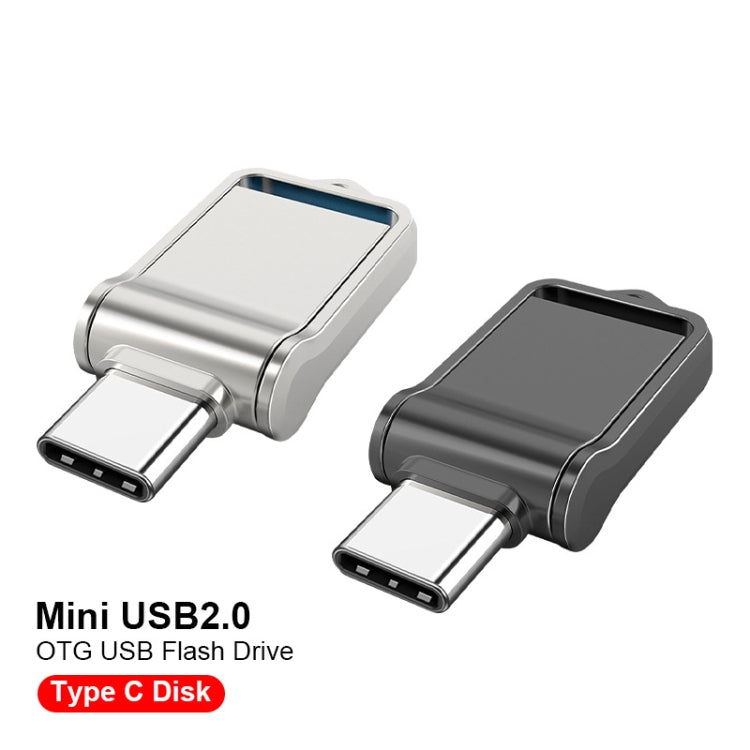 32GB USB 2.0 + Type-C/USB-C High Speed Mini Computer and Phone Dual-purpose Rotary U Disk(Black) - USB Flash Drives by PMC TechLife | Online Shopping South Africa | PMC TechLife | Buy Now Pay Later Mobicred