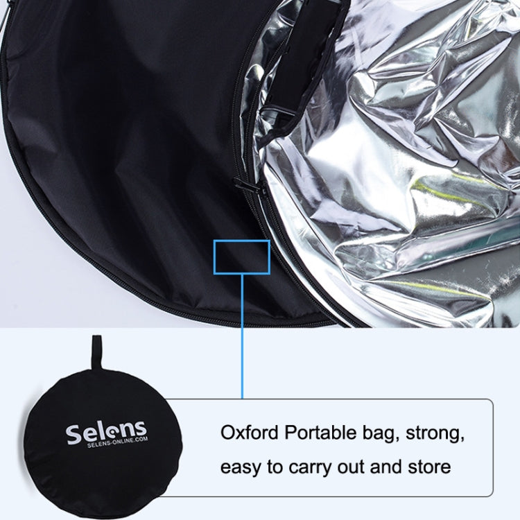 Selens  5 In 1 (Gold / Silver  / White / Black / Soft Light) Folding Reflector Board, Size: 80cm Round -  by Selens | Online Shopping South Africa | PMC TechLife | Buy Now Pay Later Mobicred