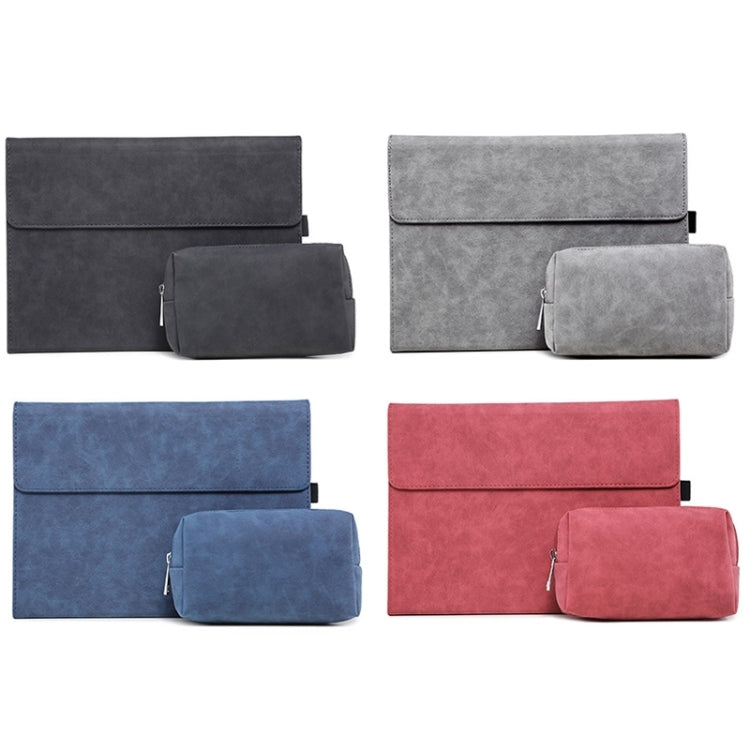For Microsoft Surface Pro 8 Tablet Protective Case Holder(South African Sheepskin Black Case + Power Supply Bag) - Others by PMC Jewellery | Online Shopping South Africa | PMC Jewellery | Buy Now Pay Later Mobicred