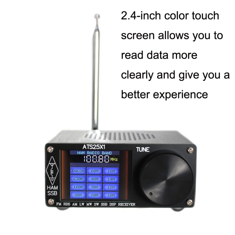 ATS-25X1 Updated Version Si4732 Chip 2.4-Inch Touch Screen All-Band Radio Receiver FM/LW/MW/SSB - Player Accessories by PMC Jewellery | Online Shopping South Africa | PMC Jewellery | Buy Now Pay Later Mobicred