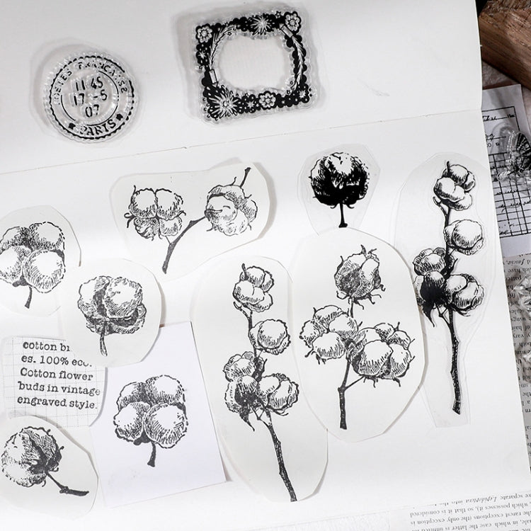 5 PCS Vintage Botanical Arrangement Handbook Clear Silicone Stamp(Fern) - free shipping - PMC TechLife - Order now!