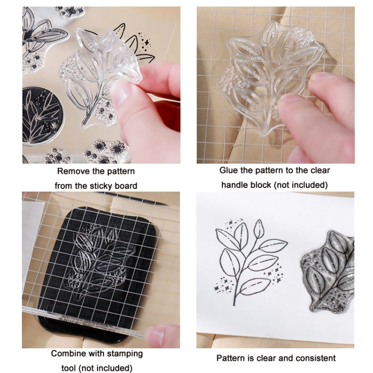 5 PCS Vintage Botanical Arrangement Handbook Clear Silicone Stamp(Vintage Postmark) - Handbook Decorative Stickers by PMC TechLife | Online Shopping South Africa | PMC TechLife