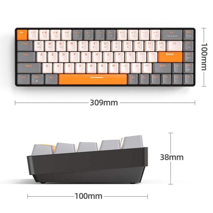 ZIYOU LANG K68 68 Keys Bluetooth Wireless Dual Model Mechanical Keyboard, Style: Red Shaft Version (Shimmering) - free shipping - PMC Jewellery - Order now!