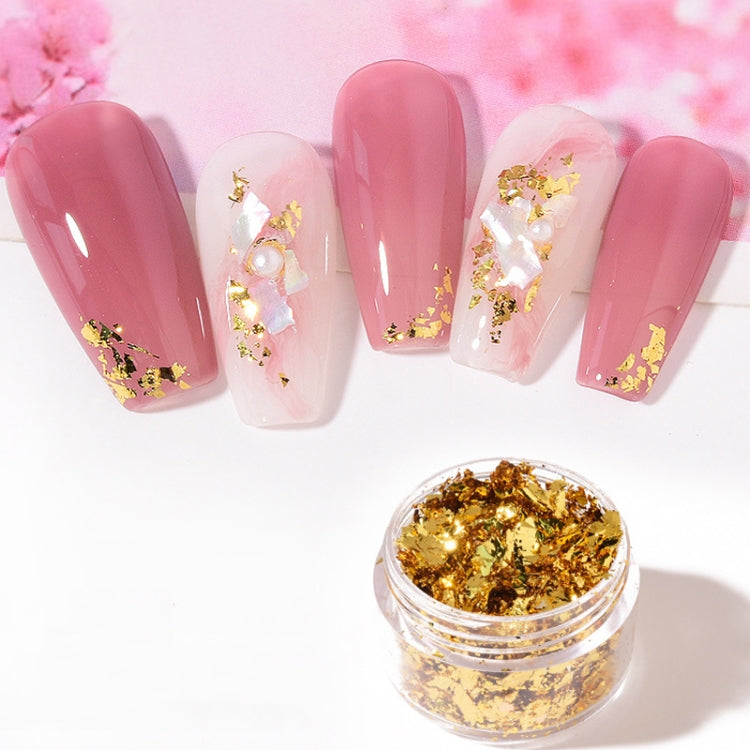 10 PCS K Gold Tin Foil Nail Decoration Nail Polish Adhesive Sticker(04 Light Gold) - Nail Stickers by PMC Jewellery | Online Shopping South Africa | PMC Jewellery | Buy Now Pay Later Mobicred