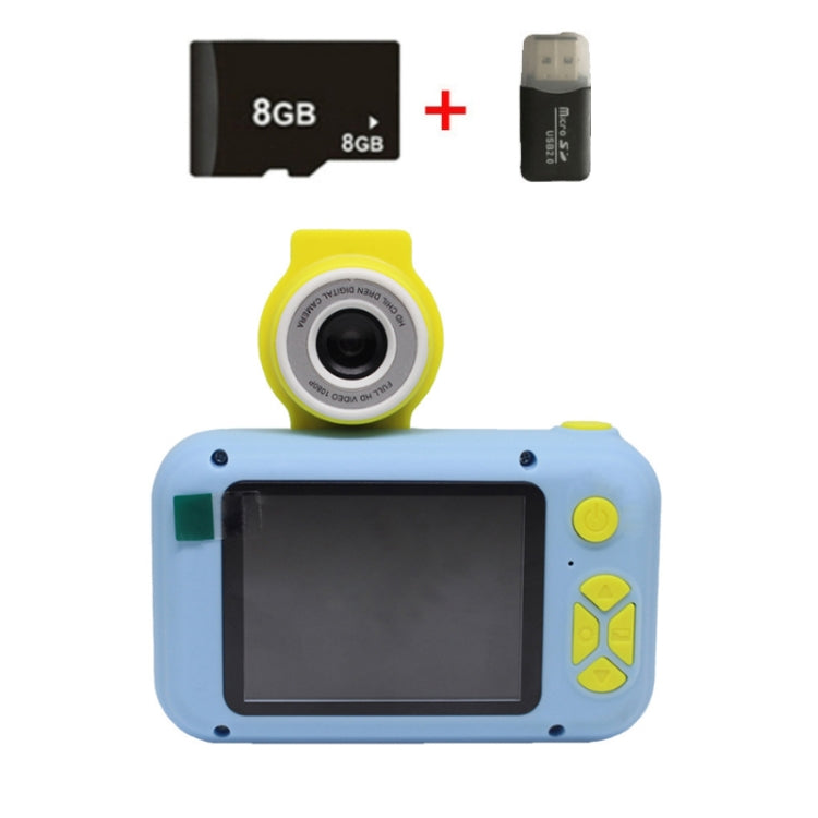 X101 Mini HD Lens Reversible Child Camera, Color: Blue+8G+Card Reader - Children Cameras by PMC Jewellery | Online Shopping South Africa | PMC Jewellery | Buy Now Pay Later Mobicred