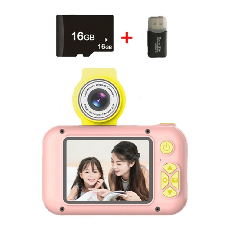 X101 Mini HD Lens Reversible Child Camera, Color: Pink+16G+Card Reader - Children Cameras by PMC Jewellery | Online Shopping South Africa | PMC Jewellery | Buy Now Pay Later Mobicred