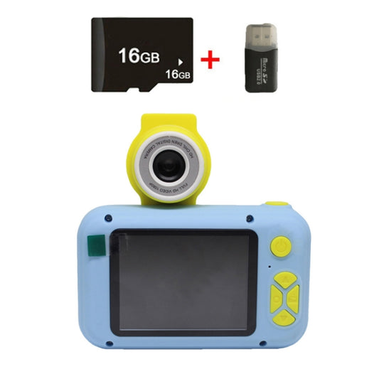 X101 Mini HD Lens Reversible Child Camera, Color: Blue+16G+Card Reader - Children Cameras by PMC Jewellery | Online Shopping South Africa | PMC Jewellery | Buy Now Pay Later Mobicred