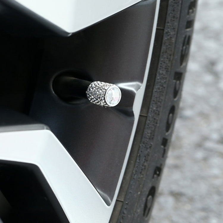 Car Tyre Aluminium Full Diamond Valve Cap With Seal(Purple) - Tire Valve Caps by PMC TechLife | Online Shopping South Africa | PMC TechLife | Buy Now Pay Later Mobicred