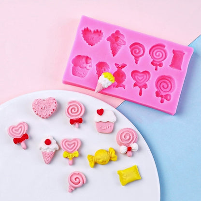 G114 Candy Lollipop Ice Cream Shape Silicone Mold Chocolate Biscuits Cake Decoration - Food Molds by PMC Jewellery | Online Shopping South Africa | PMC Jewellery