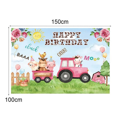 1.5m X 1m Cartoon Farm Animals Photography Backdrop Birthday Party Background Decoration(MSC01666) - Birthday Party by PMC Jewellery | Online Shopping South Africa | PMC Jewellery