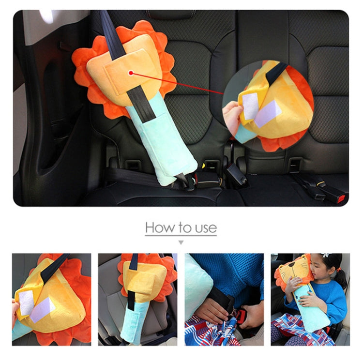 50cm Children Car Belt Cartoon Shoulder Protector Pillow(Lion 2) - Seat Belts & Padding by PMC Jewellery | Online Shopping South Africa | PMC Jewellery | Buy Now Pay Later Mobicred