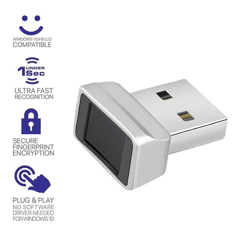 TRU7 USB Fingerprint Reader Module for Windows 8 / 10 / 11 Hello(Silver Gray) - Gadget by PMC Jewellery | Online Shopping South Africa | PMC Jewellery | Buy Now Pay Later Mobicred