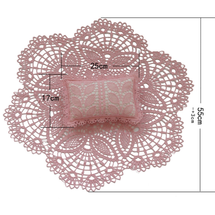 Hollow Lace Round Blanket + Pillow Suit Baby Photography Props(Beige) - Baby Photo Props by PMC TechLife | Online Shopping South Africa | PMC TechLife | Buy Now Pay Later Mobicred