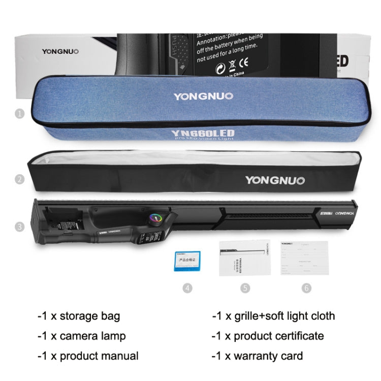 YONGNUO YN660S Double Color Temperature (White Yellow) Version+Power Adapter Colorful Stick Light Hand Holds LED Photography Fill Lights -  by PMC TechLife | Online Shopping South Africa | PMC TechLife | Buy Now Pay Later Mobicred