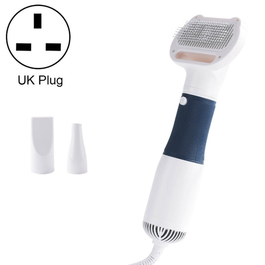 3 in 1 600W Pet Electric High Wind Hair Removal Blowing Combs, Specification: UK Plug 220-240V(Navy) - Brushes & Combs by PMC Jewellery | Online Shopping South Africa | PMC Jewellery | Buy Now Pay Later Mobicred