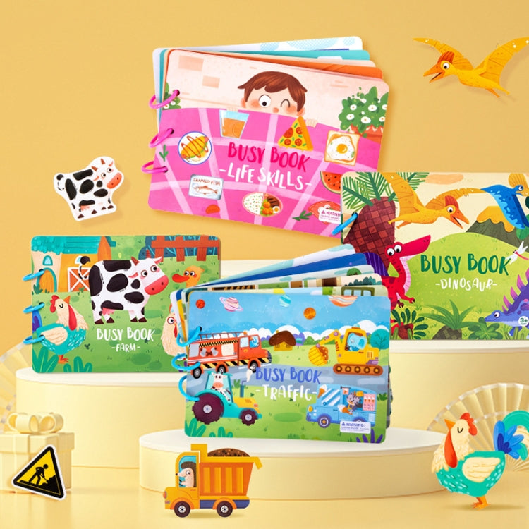 Children Early Teaching Cartoon Intelligence Development Toys Repeatedly Paste Book(Life) - Early Education Toys by PMC Jewellery | Online Shopping South Africa | PMC Jewellery