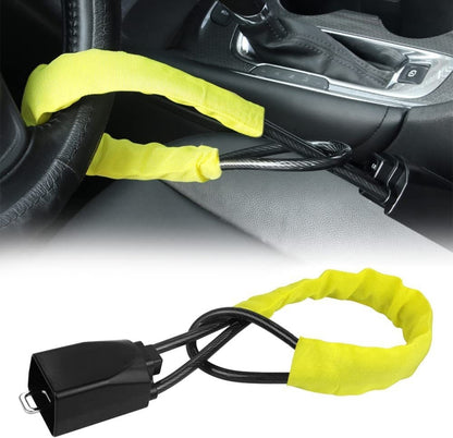 S308 Car Steering Wheel Wire Rope Lock Security Anti-theft Locks(Yellow) - Steering Wheel Locks by PMC Jewellery | Online Shopping South Africa | PMC Jewellery | Buy Now Pay Later Mobicred