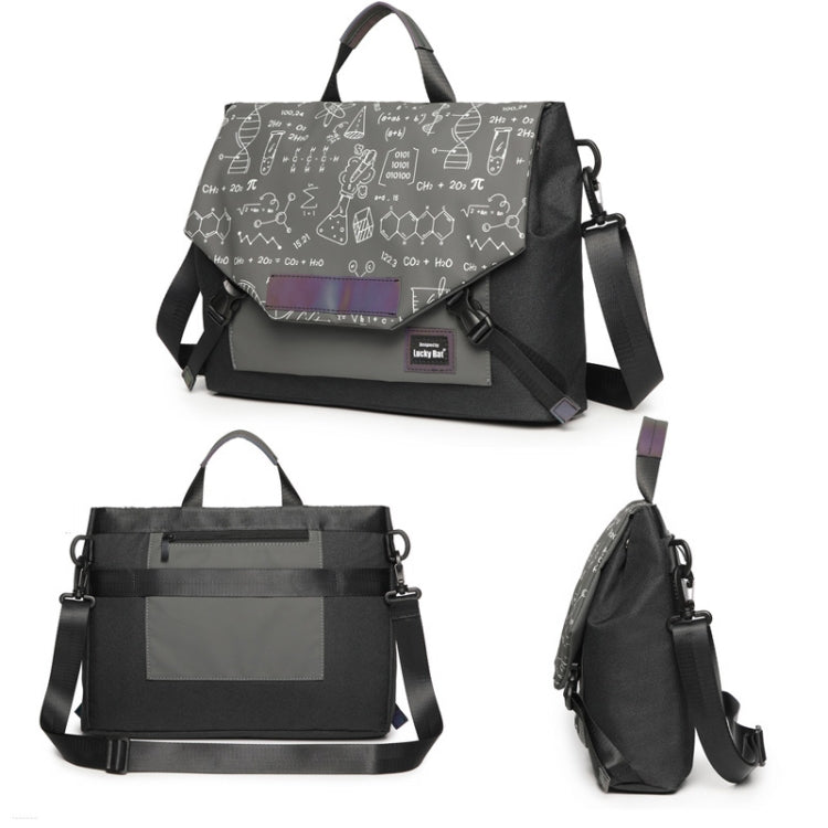 LUCKYBAT Laptop Bag Airbag Anti-drop Crossbody Handbag, Size: S 13.3-16 Inch(Black Gray Equation) - 15 inch by PMC Jewellery | Online Shopping South Africa | PMC Jewellery | Buy Now Pay Later Mobicred