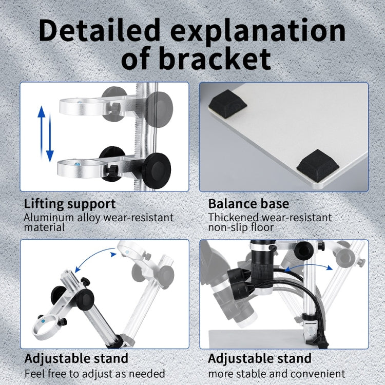 G1600 1-1600X Magnification 9 Inch Electron Microscope, Style: With Battery EU Plug - Digital Microscope by PMC Jewellery | Online Shopping South Africa | PMC Jewellery | Buy Now Pay Later Mobicred