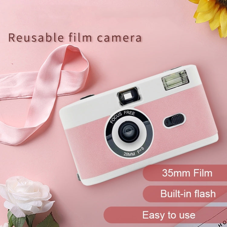 R2-FILM Retro Manual Reusable Film Camera for Children without Film(White+Pink Orange) - Children Cameras by PMC Jewellery | Online Shopping South Africa | PMC Jewellery | Buy Now Pay Later Mobicred