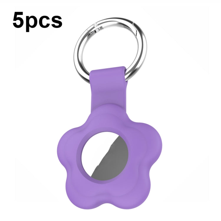 For AirTag 5pcs AT03 Tracker Case Positioning Anti-loss Device Storage Keychain Cover(Purple) - free shipping - PMc TechLife - Order now!