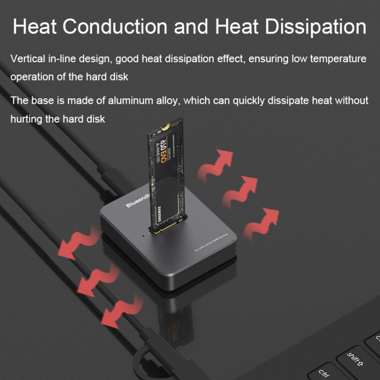 Blueendless SD03 M.2 SATA/NVME Dual Protocol Solid-State Hard Disk Base(Gray) - HDD Enclosure by Blueendless | Online Shopping South Africa | PMC TechLife