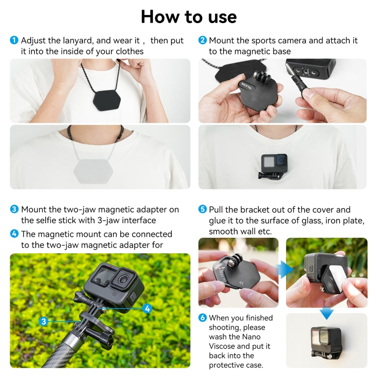 TELESIN Magnetic Action Camera Quick Release Bracket Mount,Spec: Extended Suit - Holder by TELESIN | Online Shopping South Africa | PMC TechLife | Buy Now Pay Later Mobicred