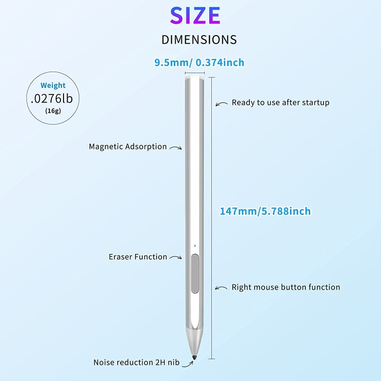 For Microsoft Surface Pro7/6/5/4 PROX Go Book Touch Pen(Silver) - Stylus Pen by PMC TechLife | Online Shopping South Africa | PMC TechLife