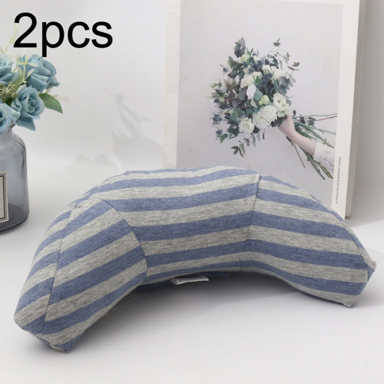 2pcs Children Neck Headrest Comfortable Shoulder Cover Car Neck Guard Pillow(Blue Gray Strip) - Seat Accessories by PMC Jewellery | Online Shopping South Africa | PMC Jewellery | Buy Now Pay Later Mobicred