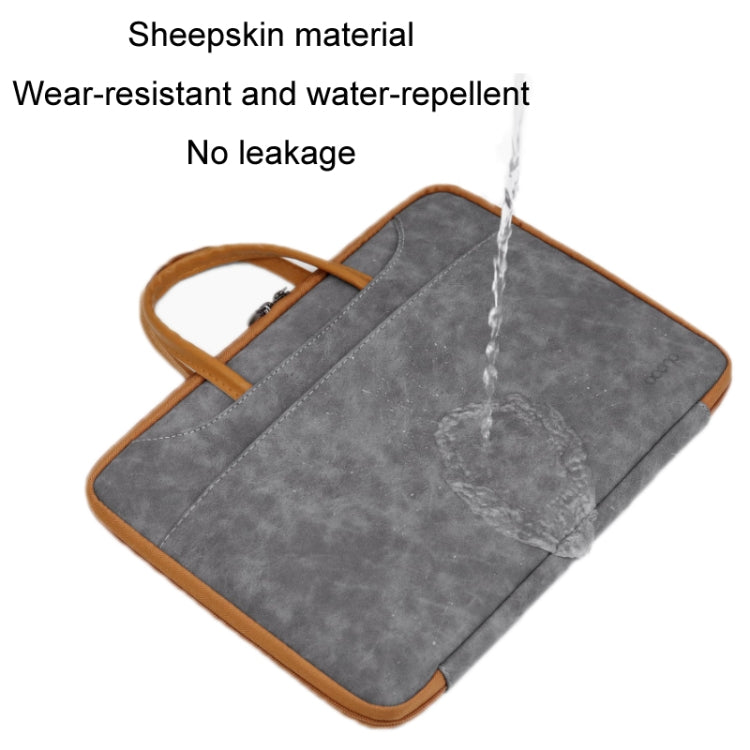 Baona Leather Fully Open Portable Waterproof Computer Bag, Size: 13/13.3 inches(Gray Brown) - 13.3 inch by Baona | Online Shopping South Africa | PMC Jewellery | Buy Now Pay Later Mobicred