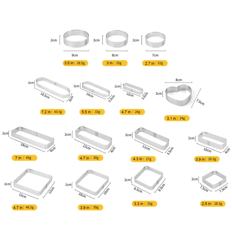 BN1006 Stainless Steel Mousse Circle Thickened Perforated Cake Mold DIY Baking Tools, Specification: Round 2.7 inches - Food Molds by PMC TechLife | Online Shopping South Africa | PMC TechLife