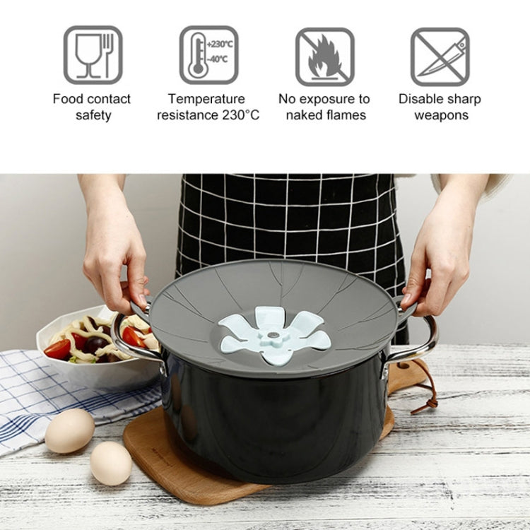 Silicone Flower Spill-proof Pot Lid Rotatable Pot Lid Kitchen Gadget, Size: 23cm Small Gray - Insulation by PMC Jewellery | Online Shopping South Africa | PMC Jewellery | Buy Now Pay Later Mobicred