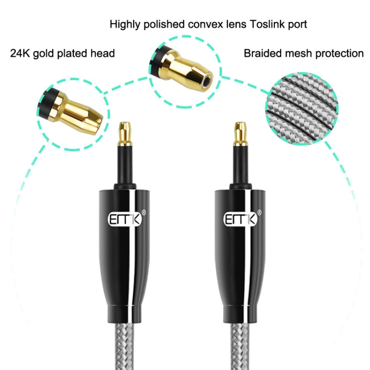 EMK QH4.0 Mini Toslink 3.5mm Interface SPDIF Audio Fiber Optical, Length: 10m(Black) - free shipping - PMC Jewellery - Order now!