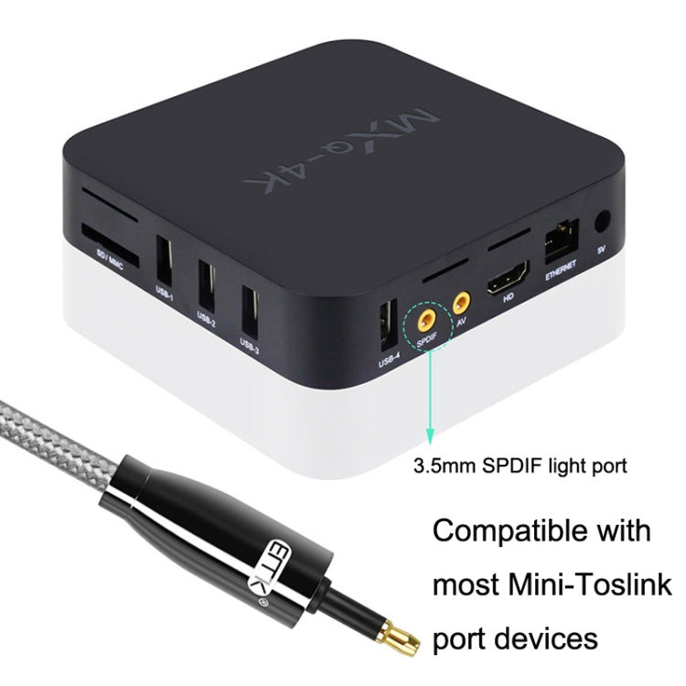 EMK QH4.0 Mini Toslink 3.5mm Interface SPDIF Audio Fiber Optical, Length: 10m(Black) - Audio Optical Cables by EMK | Online Shopping South Africa | PMC Jewellery | Buy Now Pay Later Mobicred