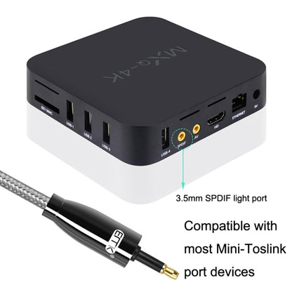 EMK QH4.0 Mini Toslink 3.5mm Interface SPDIF Audio Fiber Optical, Length: 15m(Black) - Audio Optical Cables by EMK | Online Shopping South Africa | PMC Jewellery | Buy Now Pay Later Mobicred