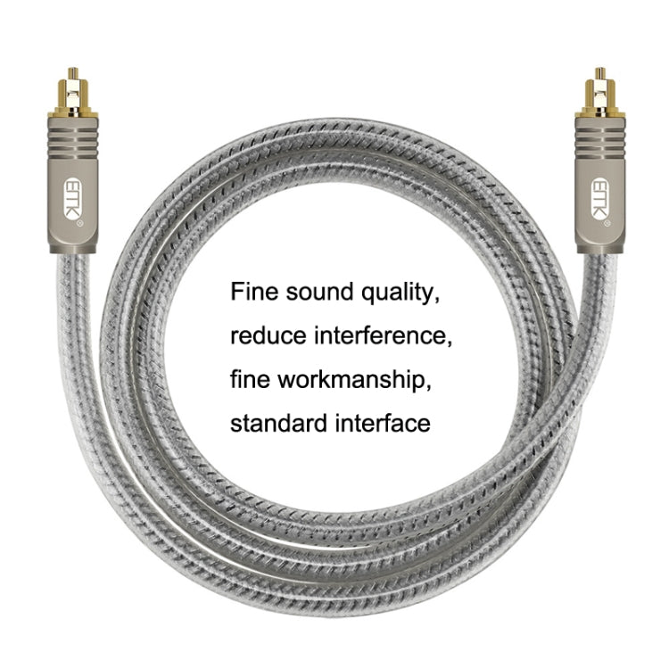 EMK YL/B Audio Digital Optical Fiber Cable Square To Square Audio Connection Cable, Length: 20m(Transparent Gray) - Audio Optical Cables by EMK | Online Shopping South Africa | PMC Jewellery | Buy Now Pay Later Mobicred