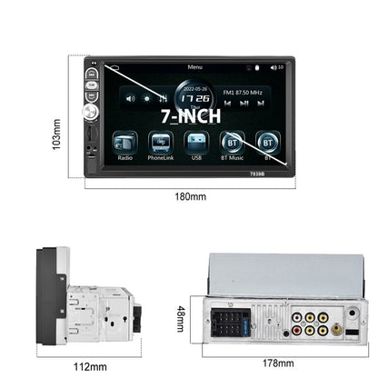 A3061 7 Inches MP5 Bluetooth Player Universal Wired CarPlay Reversing Image Integrated, Style: Standard+12 Lights Camera - Car MP3 & MP4 & MP5 by PMC Jewellery | Online Shopping South Africa | PMC Jewellery | Buy Now Pay Later Mobicred