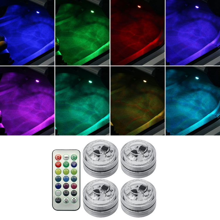 Car Modification Wireless Colorful Remote Control Atmosphere Light, Specification: 4 Lights +1 RC - Atmosphere lights by PMC Jewellery | Online Shopping South Africa | PMC Jewellery | Buy Now Pay Later Mobicred