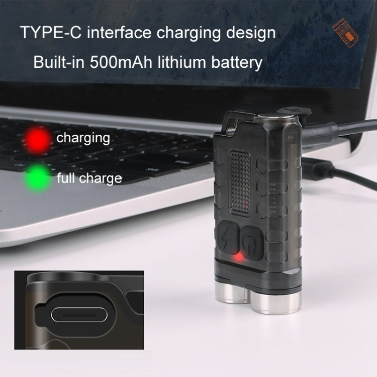 V3 Keychain Light USB Rechargeable Strong Light Mini Flashlight(Transparent Black) - Mini Flashlight by PMc TechLife | Online Shopping South Africa | PMc TechLife | Buy Now Pay Later Mobicred